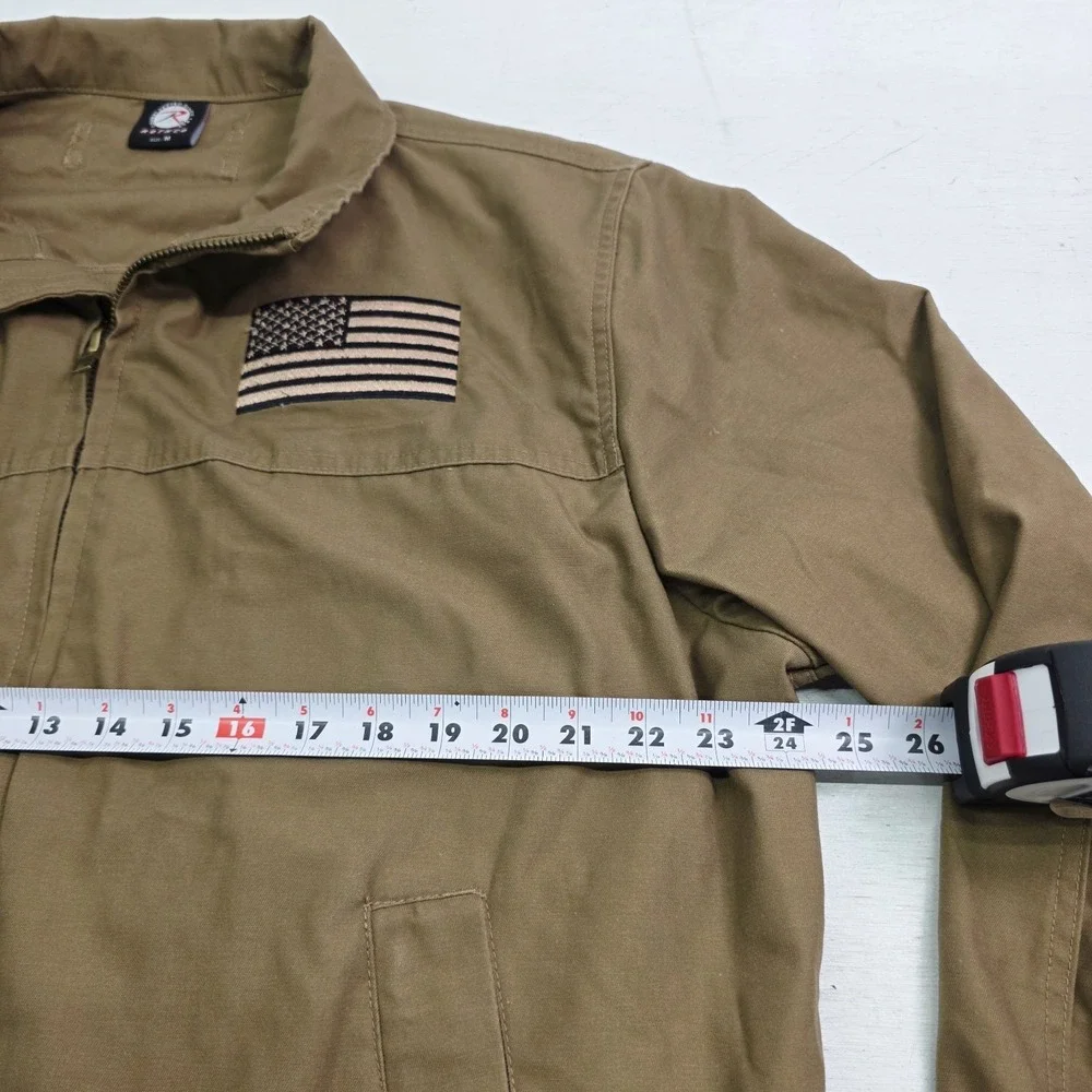 Rothco Lightweight Concealed Carry Jacket Multi Pocket Coyote‎ Tan USA Flag Sz M
